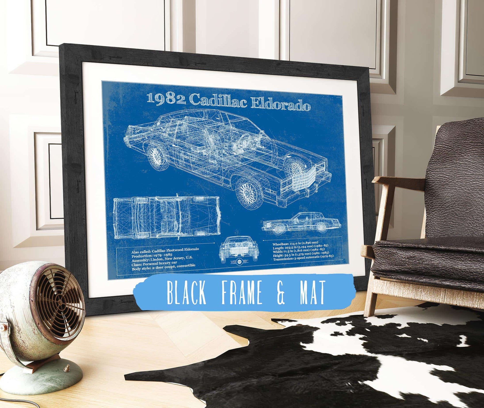 Cutler West 1982-1983 Cadillac Eldorado Vintage Blueprint Auto Print