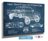 Cutler West 1997 Ford F350 XLT Crew Cab Vintage Blueprint Auto Print