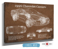 Cutler West 1996 Chevrolet Camaro Vintage Blueprint Auto Print