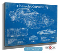 Cutler West Chevrolet Corvette C4 Blueprint Vintage Auto Print