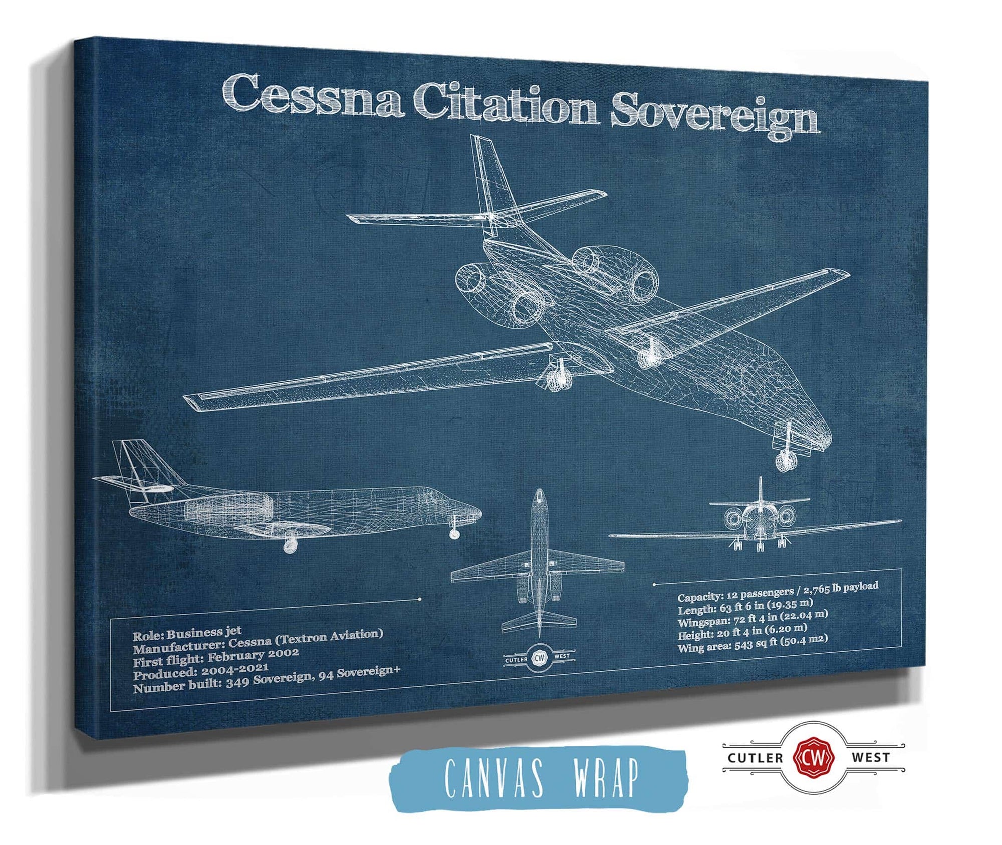 Cutler West Cessna Citation Sovereign Original Blueprint Art