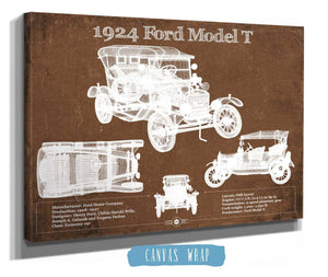 Cutler West 1924 Ford Model T Vintage Blueprint Auto Print