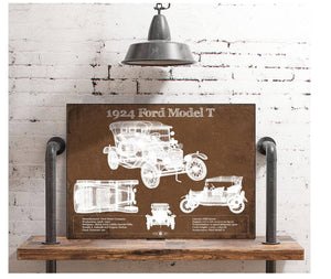 Cutler West 1924 Ford Model T Vintage Blueprint Auto Print