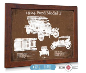Cutler West 1924 Ford Model T Vintage Blueprint Auto Print