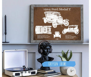 Cutler West 1924 Ford Model T Vintage Blueprint Auto Print