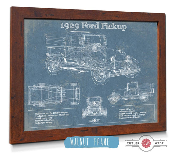 Cutler West 1929 Ford Model A Pickup Vintage Blueprint Auto Print