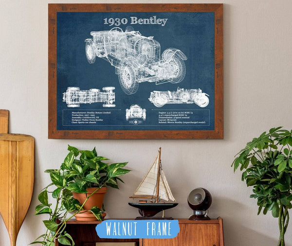 Cutler West 1930 Bentley Vintage Blueprint Auto Print