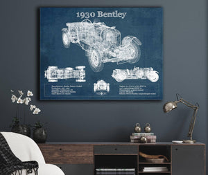 Cutler West 1930 Bentley Vintage Blueprint Auto Print