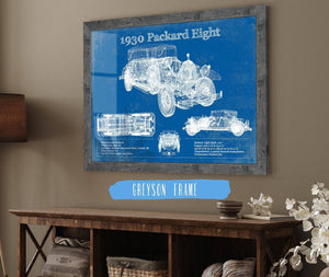 Cutler West 1930 Packard Eight Vintage Blueprint Auto Print