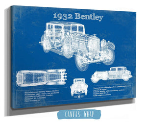 Cutler West 1932 Bentley Vintage Blueprint Auto Print