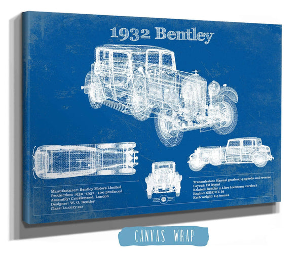 Cutler West 1932 Bentley Vintage Blueprint Auto Print