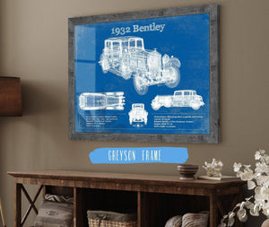 Cutler West 1932 Bentley Vintage Blueprint Auto Print