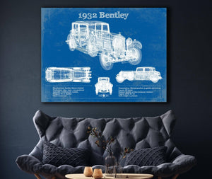 Cutler West 1932 Bentley Vintage Blueprint Auto Print