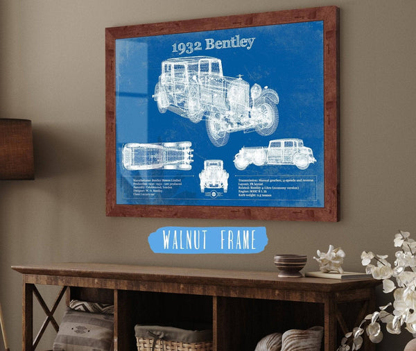 Cutler West 1932 Bentley Vintage Blueprint Auto Print