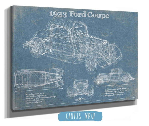 Cutler West 1933 Ford Coupe Vintage Blueprint Auto Print