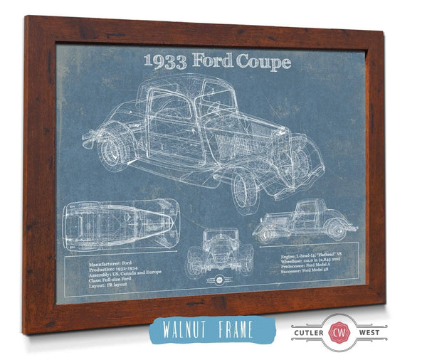 Cutler West 1933 Ford Coupe Vintage Blueprint Auto Print