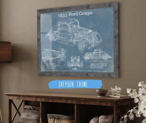 Cutler West 1933 Ford Coupe Vintage Blueprint Auto Print