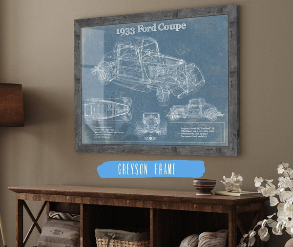 Cutler West 1933 Ford Coupe Vintage Blueprint Auto Print