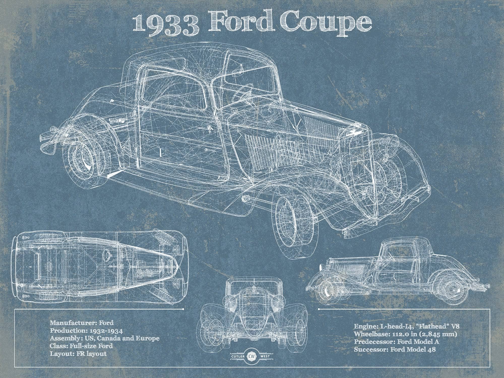 1933 Ford Coupe Blueprint | Cutler West