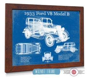 Cutler West 1933 Ford V8 Model B Vintage Blueprint Auto Print