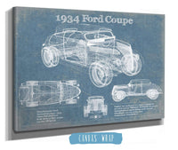 Cutler West 1934 Ford Coupe Vintage Blueprint Auto Print