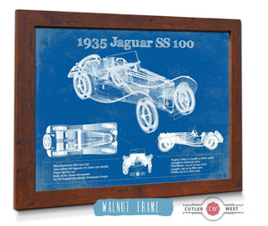 Cutler West 1935 Jaguar SS 100 Blueprint Vintage Auto Print