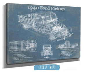 Cutler West 1940 Ford Pickup Vintage Blueprint Auto Print