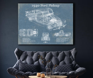 Cutler West 1940 Ford Pickup Vintage Blueprint Auto Print
