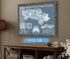 Cutler West 1946 Dodge Power Wagon X Cab Vintage Blueprint Auto Print