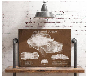 Cutler West 1948 Ford Coupe Vintage Blueprint Auto Print