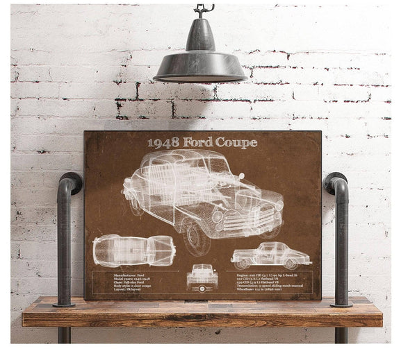 Cutler West 1948 Ford Coupe Vintage Blueprint Auto Print