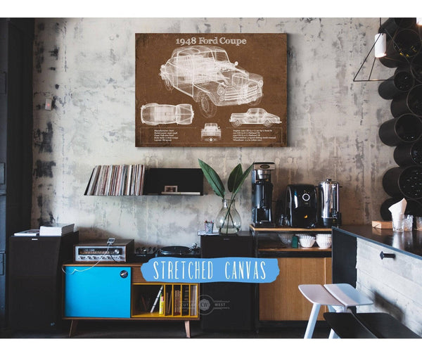 Cutler West 1948 Ford Coupe Vintage Blueprint Auto Print