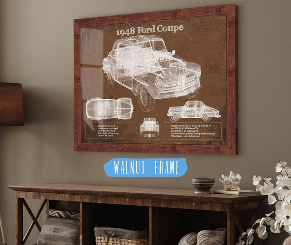 Cutler West 1948 Ford Coupe Vintage Blueprint Auto Print