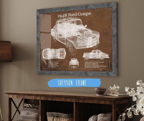 Cutler West 1948 Ford Coupe Vintage Blueprint Auto Print