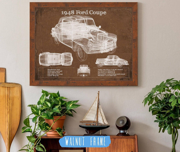 Cutler West 1948 Ford Coupe Vintage Blueprint Auto Print