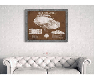 Cutler West 1948 Ford Coupe Vintage Blueprint Auto Print