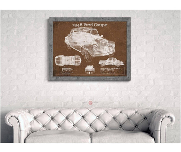Cutler West 1948 Ford Coupe Vintage Blueprint Auto Print
