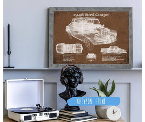 Cutler West 1948 Ford Coupe Vintage Blueprint Auto Print