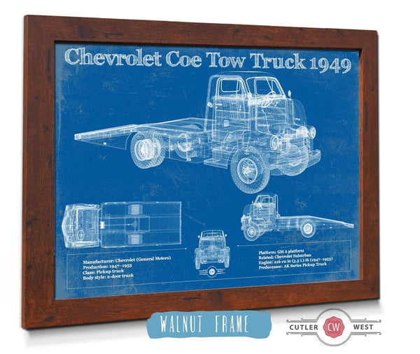 Cutler West 1949 Chevrolet 5100 Coe Tow Vintage Blueprint Auto Print