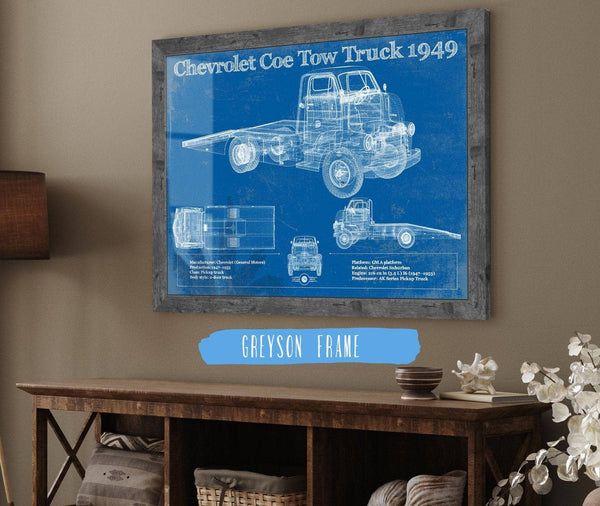 Cutler West 1949 Chevrolet 5100 Coe Tow Vintage Blueprint Auto Print