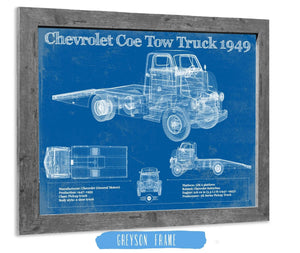14" x 11" / Greyson Frame Cutler West 1949 Chevrolet 5100 Coe Tow Vintage Blueprint Auto Print