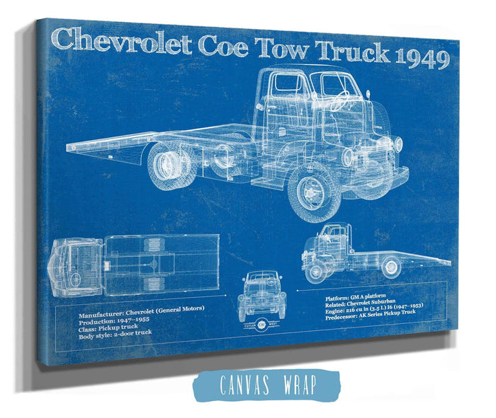 Cutler West Chevrolet Collection 1949 Chevrolet 5100 Coe Tow Vintage Blueprint Auto Print