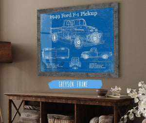 Cutler West 1949 Ford F-1 Pickup Vintage Blueprint Auto Print