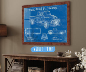 Cutler West 1949 Ford F-1 Pickup Vintage Blueprint Auto Print