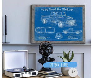 Cutler West 1949 Ford F-1 Pickup Vintage Blueprint Auto Print