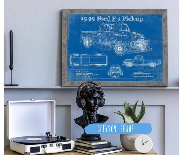 Cutler West 1949 Ford F-1 Pickup Vintage Blueprint Auto Print