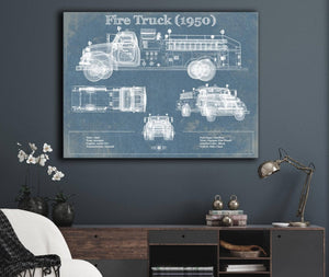 Cutler West 1950 Fire Truck Vintage Blueprint Auto Print