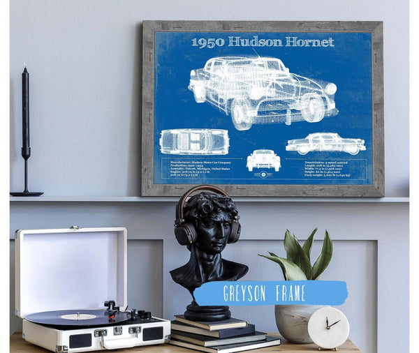 Cutler West 1950 Hudson Hornet Vintage Blueprint Auto Print