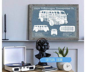 Cutler West 1950 Volkswagen Transporter T1 Vintage Blueprint Auto Print