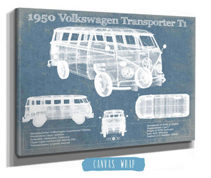 Cutler West 1950 Volkswagen Transporter T1 Vintage Blueprint Auto Print